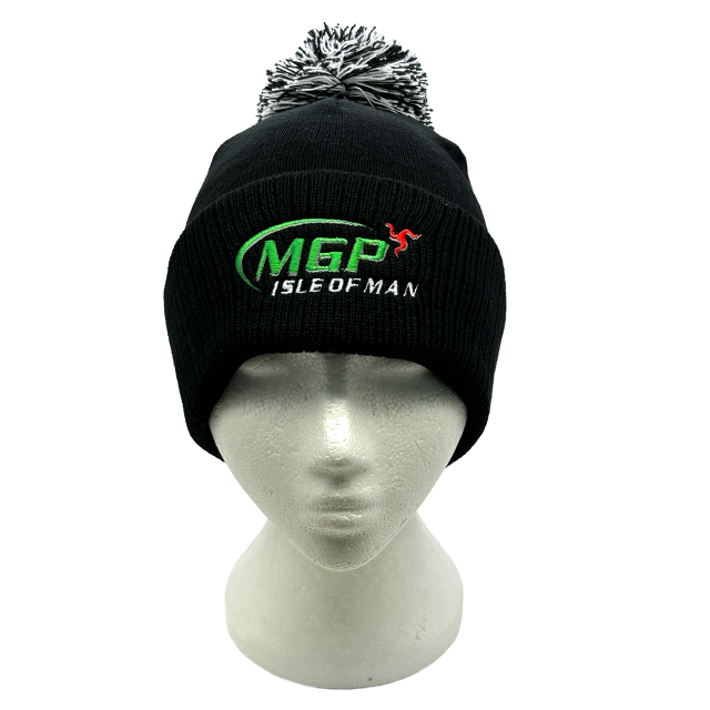 MANX GRAND PRIX - BLACK/WHITE BOBBLEHAT 24MGP-BW